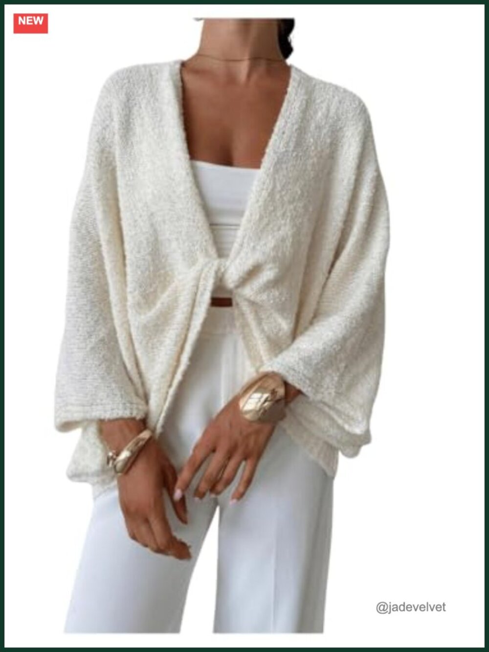 Oversized Wrap Sweater Cropped Batwing Knit Pullover V-Neck Loose Fit